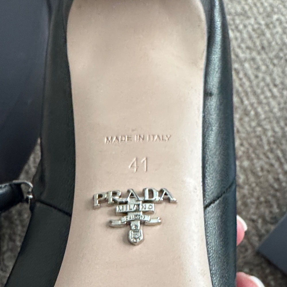 Prada Women's Dark Brown Leather Heeled Boots - Picture 8 of 8